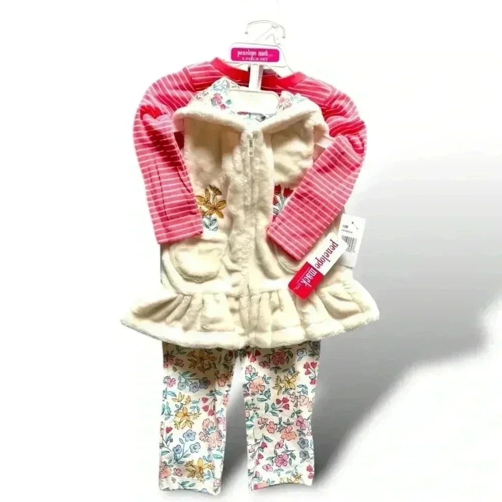 NWT Penelope Mack 12mo Snow Garden Set (hooded vest, LS, LP). Bundle to save! - Picture 3 of 8